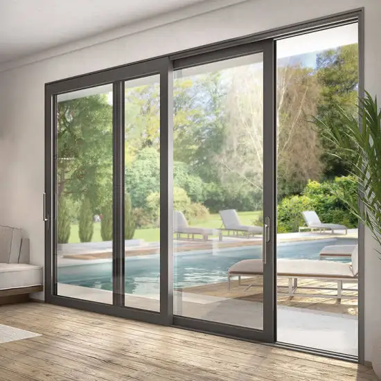Florida Miami-Dade Approved Wholesale Bulk Luxury Manufacturing Aluminum Double Glass Sliding Entry Sliding Door Others Doors