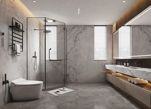 Mármol de piedra moderno de lujo para diseño de baño paredes de suelo de losa grande pulida representaciones 3D impermeables para aplicación de Villa - Product Image 6