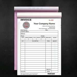 受注帳、中小企業向けの2部構成のノーカーボン販売請求書、段ボール付きレシートブック - Product Image 4