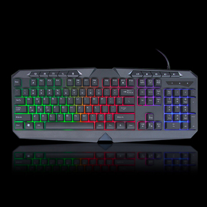 Factory OEM Hot Sale Colorful Backlit Membrane Gaming <strong>Keyboard</strong> 104 Keys Rainbow Backlight Gaming <strong>Keyboard</strong> with Multimedia Keys - Product Image 4