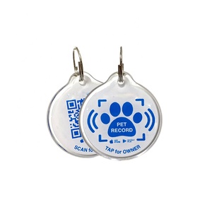 Código QR personalizado y URL programable epoxi NFC collar de identificación de mascotas código QR Etiqueta de Mascota para perros y gatos - Product Image 1
