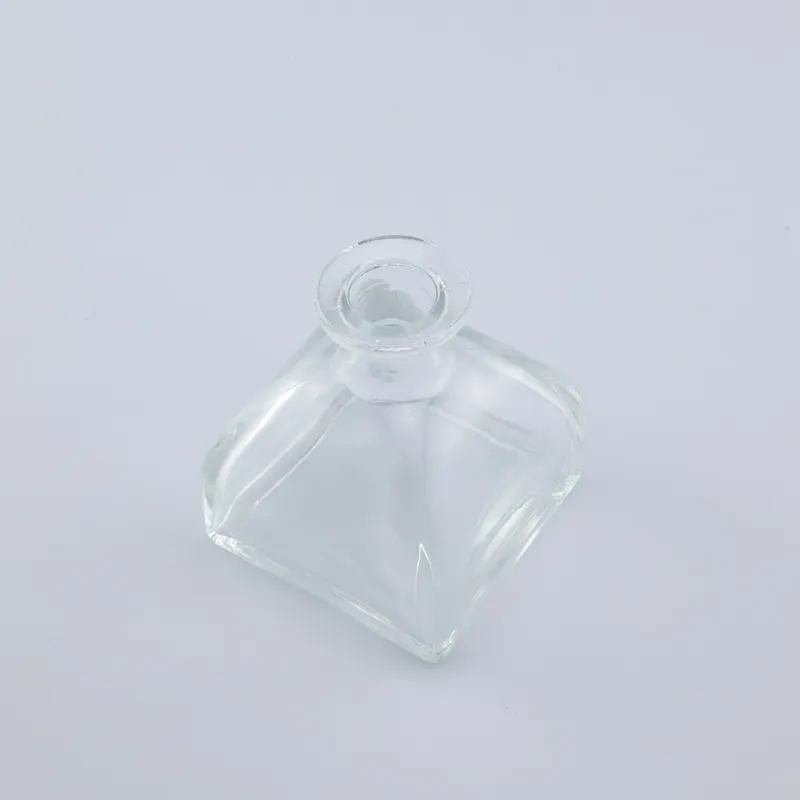 Difusor de aroma quadrado vazio 50ml, fragrância transparente para escritório em casa garrafa de vidro purificadores para manter o ar fresco