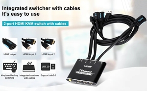 <strong>Kvm</strong> <strong>Switch</strong> 2 Ports High Quality <strong>KVM</strong> Cable Video Switcher with Built-in HDMI and USB Cable 4K30hz HDMI <strong>KVM</strong> <strong>Switch</strong> - Product Image 6