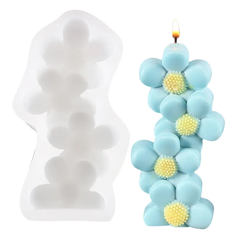 Moldes de velas de flores 3d, venda quente, moldes de velas de flores, formato de cacto, onda, silicone, sabonete, velas para fabricação de velas, resina epóxi
