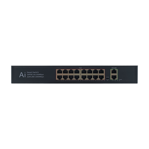18-port PoE anahtarı, 16*10/100Base-T(X) PoE ve 2*10/100/1000Base-T(X) Uplink portunda IEEE802.3 Af/ - Product Image 1