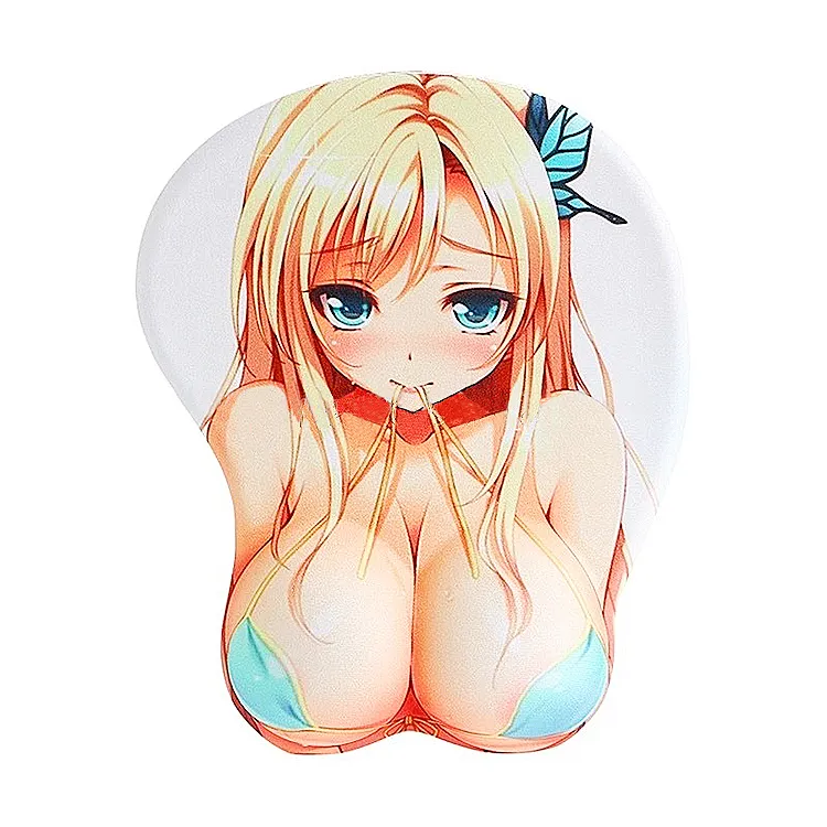 Descanso personalizado do pulso, descanso do pulso 3d anime cores japonês grande almofada de mouse mamãe gel silicone cona do resto do mouse