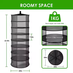 <span class=keywords><strong>8</strong></span> Tier umwelt freundliches Hydro ponic Hanging Dry Rack Kräuter trocknungs netz für Garten gewächs häuser Stahlrahmen