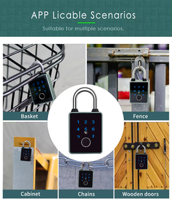 Heavy Duty Smart Fingerprint <strong>Key</strong> Backup Weatherproof App-Controlled Keyless <strong>Entry</strong> Electronic Combination <strong>Lock</strong> for Outdoor Fence