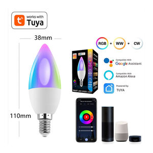 Lampu <span class=keywords><strong>LED</strong></span> pintar RGBRW, bohlam <span class=keywords><strong>LED</strong></span> cerdas-WiFi, kontrol suara Alexa E14/E27, hemat energi, lampu waktu grafiti untuk pencahayaan cerdas lintas batas - Product Image 6