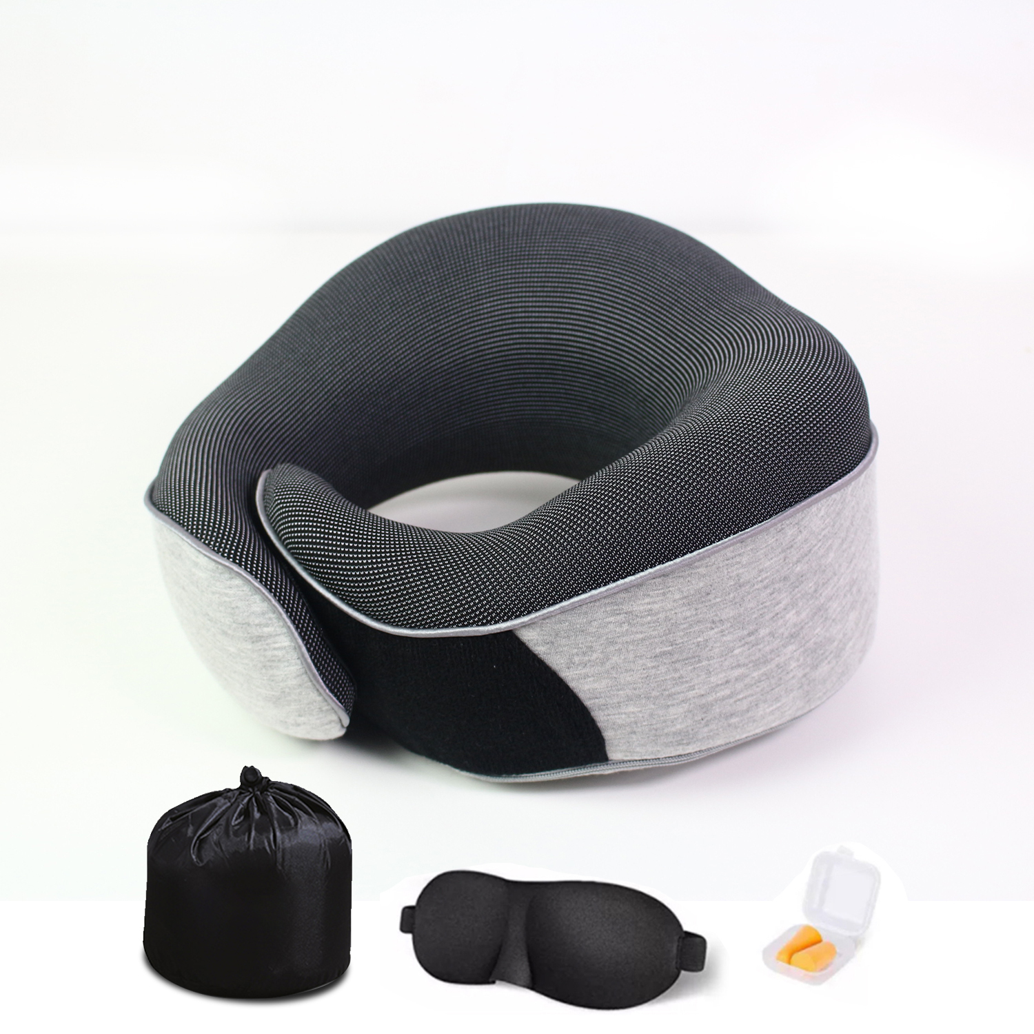 Gris clair + cache-oreilles + bouchons d'oreilles + sac de rangement