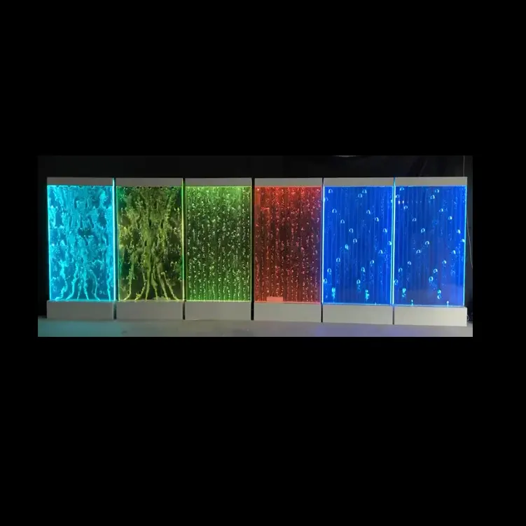 Panel de pared tubo de burbujas sensorial agua autismo acrílico partición fuente lámpara configuración pantalla pared RGB burbuja colorida