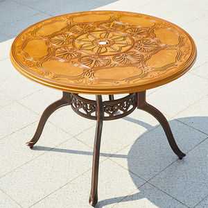 Sản Xuất Đúc Nhôm Vườn Ban Công Bàn Ghế Vườn Nhôm Hiện Đại Thiết Lập Vườn Bàn Và Ghế Thịt Nướng Bảng - Product Image 3