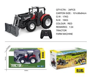 Plastik küçük RC traktör 2.4G 6 kanal 1/24 ölçekli elektrikli ışık pencere kutusu ölçekli Model araba 1:24 Set kedi yükleyici Rc 1:24 CN;GUA - Product Image 3