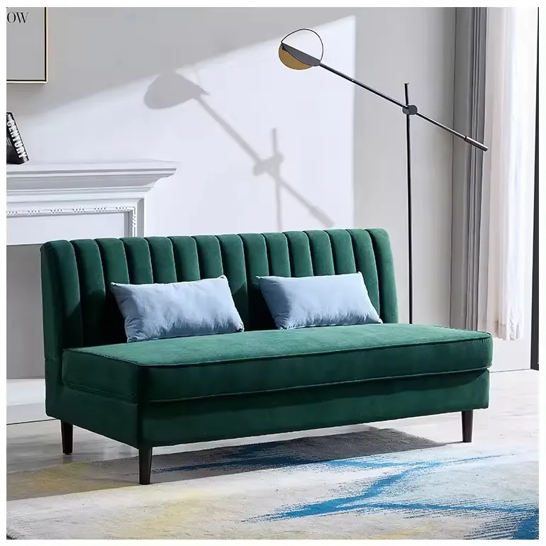 Chingxin Nordic bọc sofa dài Chaise hạt màu xanh lá cây nhung sofa hiện đại tối giản ghế sofa