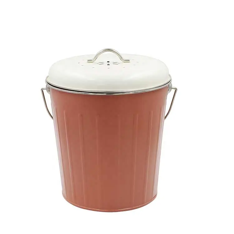 Balde de compostagem para bancada de fazenda, balde de metal e aço para compostagem de resíduos alimentares, balde de compostagem para cozinha