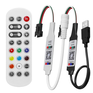 WS2811 WS2812 Bluetooth RGBIC светодиодный контроллер 2,4 г 24 клавиши удаленное приложение Bluetooth для WS2811 RGB пикселей Светодиодная лента диммер DC5-24V - Product Image 1