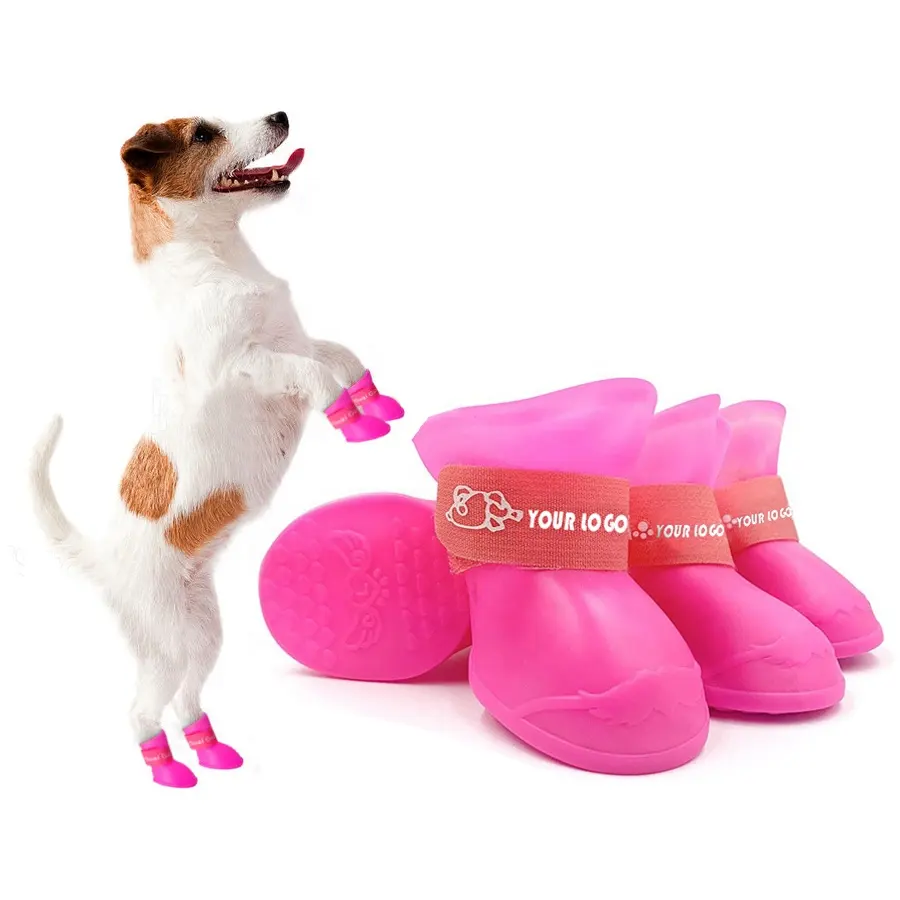 Suministros para mascotas 2024, zapatos antideslizantes para botas para perro, botas para cachorros y gatos, zapatos impermeables de silicona para perros al aire libre