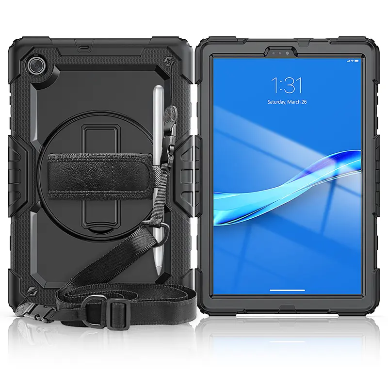 Schouder Hand Strap Roterende Kickstand Shockproof Tablet Case Voor Lenovo K10 X6C6/M10 Plus 10.3 Inch Universele Beschermhoes