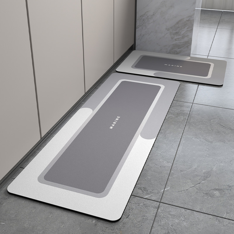 Tapis de cuisine en cuir arc-en-ciel - Morandi Square gris clair
