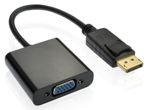 Adaptador DP a VGA de alta velocidad OEM y ODM Fábrica Macho a hembra Convertidor DP a VGA chapado en oro Cable de audio y video negro - Product Image 3