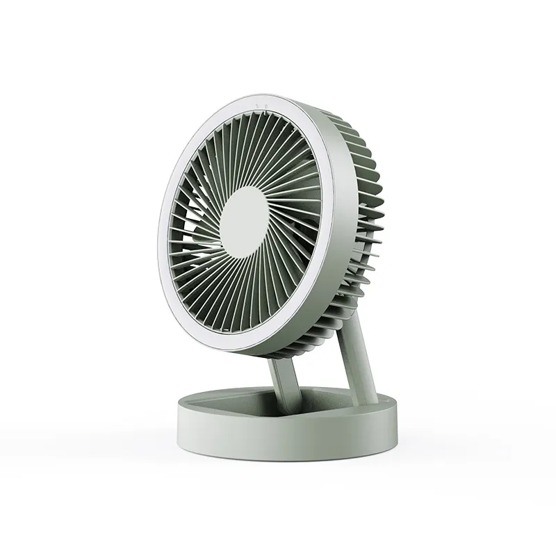 Ventilatore da parete pieghevole da tavolo pieghevole mini ventilatore da esterno a soffitto con batteria ricaricabile agli ioni di litio ventilatore da campeggio portatile con luce