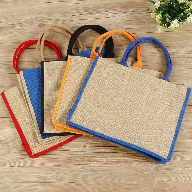 Factory Outlets Manufacturer Direct Sale Cheap Logo Shopping Burlap Jute Tote Bags For Market Shopping Jumbo Natural Bag Bsci