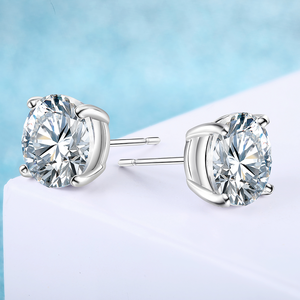 Bông Tai Đồ Trang Sức Zircon Bông Tai Của Phụ Nữ Tùy Chỉnh 925 Sterling Bạc Vòng Rõ Ràng Cubic Zirconia Nhỏ <span class=keywords><strong>Stud</strong></span> Bông Tai Phụ Nữ - Product Image 4