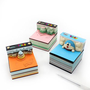 Bloque de construcción de dibujos animados en 3D, Bloc de notas con capas rasgadas, para decoración de oficina - Product Image 4