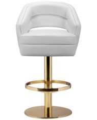 Ghế Quầy <span class=keywords><strong>Bar</strong></span> Hiện Đại Ghế Cao Kim Loại Màu Vàng Trang Chủ Ghế Da Cao Cấp Kiểu Bắc Âu Có Tựa Lưng - Product Image 5