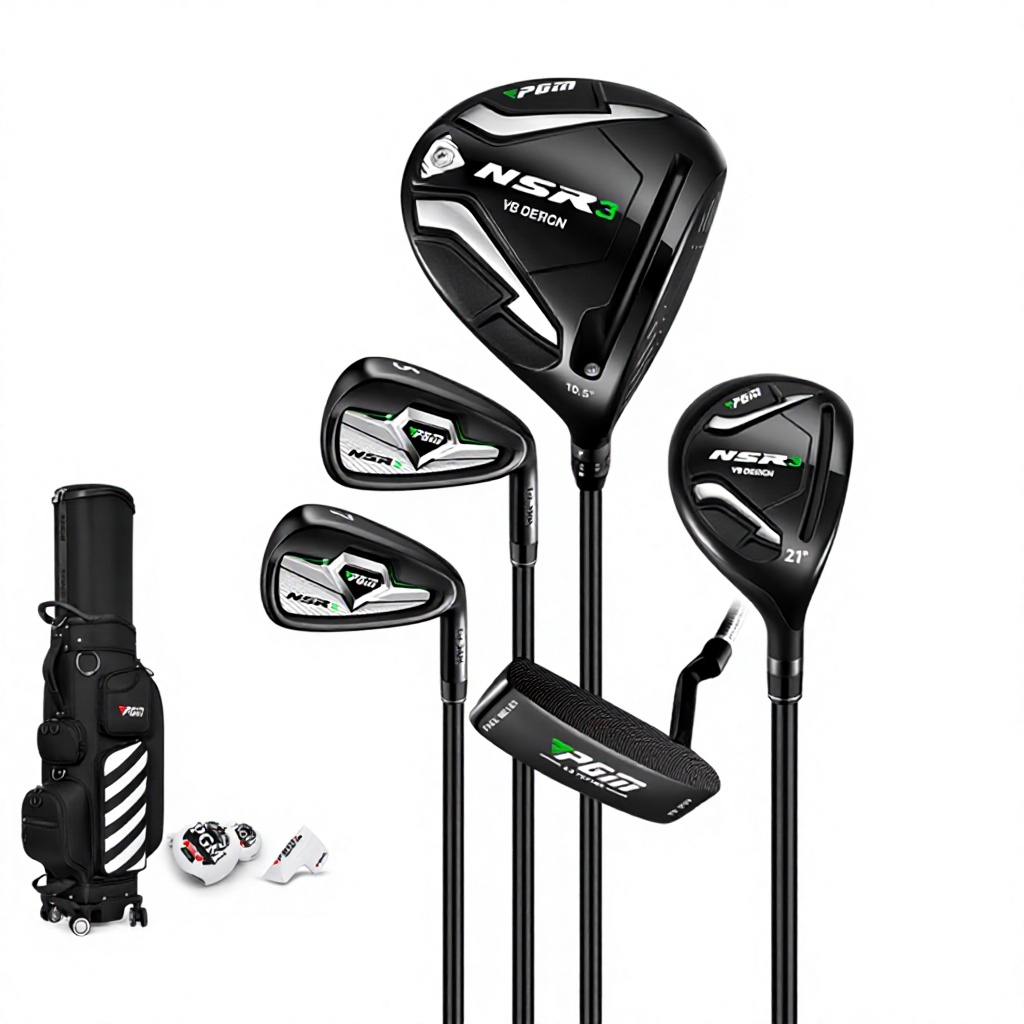 Bolsa de golf r-rod negra y dorada de medio juego con 5 varillas