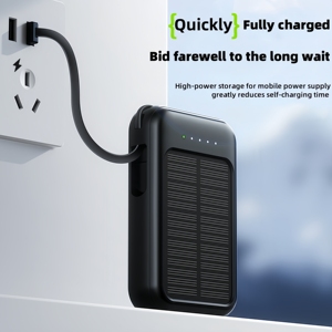 Portable Solar Mini Power Bank 10000mah Four <strong>Outputs</strong> Three <strong>Inputs</strong> Fast Charge <strong>Design</strong> Micro USB <strong>Input</strong> 10W Includes Cable Lanyard - Product Image 6