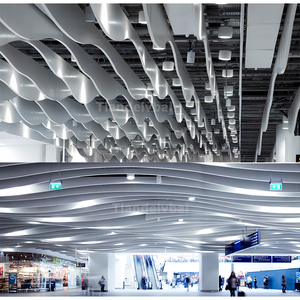 内部天花板吊顶现代大厅办公楼工厂设计挡板瓷砖假铝天花板 - Product Image 4