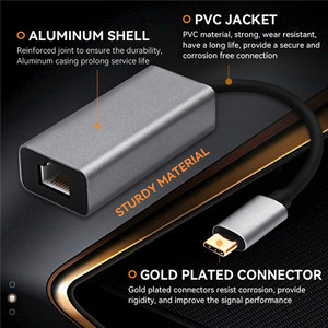 Adattatore di rete portatile da 1000Mbps USB 3.1 tipo C a RJ45 Gigabit Ethernet Hub USB C per laptop tablet telefoni - Product Image 6