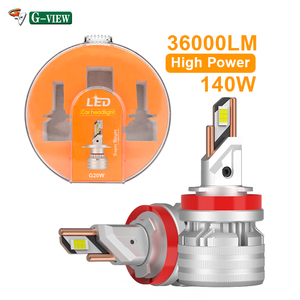 Gview G20w H8 H11 <span class=keywords><strong>LED</strong></span> Xe Đèn Kit 140W Hàng Không Nhôm Cơ Thể Chùm Cao Chùm Thấp Combo 36000lm Siêu Sáng Turbo Quạt Làm Mát - Product Image 2