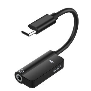 高品质USB C型二合一音频电缆3.5毫米插孔耳机辅助耳机适配器聚氯乙烯护套直径投影仪 - Product Image 1