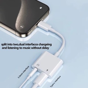 DAC 2 in 1 Splitter AUX tipi C için 3.5MM USB C OTG adaptörü için IP15 Pro Max bağlayıcı tipi C Jack ses hızlı şarj - Product Image 5