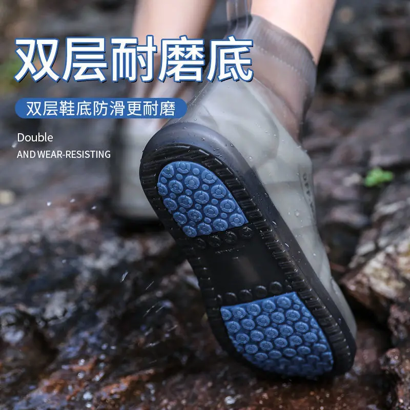 Couvre-chaussures imperméable à la pluie Couvre-chaussures imperméable épais et résistant à l'usure Bottes de pluie d'extérieur