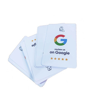 Benutzer definierter Druck QR-Code 13,56 MHz RFID-Social-Media-Karte 213 215 216 Google Review NFC-Visitenkarte