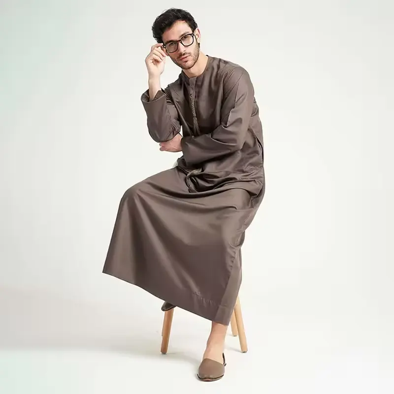 2024工場カスタマイズ価格売れ筋ファッションアバヤイスラム教徒ドレスローブ男性thobesイスラム服男性thobe