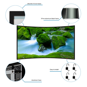 Pantalla de proyección curvada fija plateada 3D HD/Pantalla de proyector de marco fijo/marco fijo para pantalla de proyector de cine en casa - Product Image 4