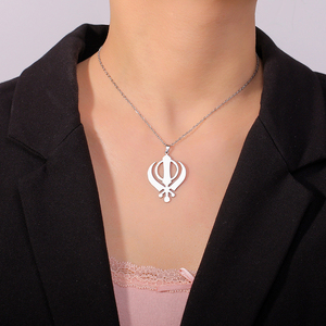 Klasik kesim pürüzsüz kılıç kolye sembol dini koruma muska Khanda kolye - Product Image 5