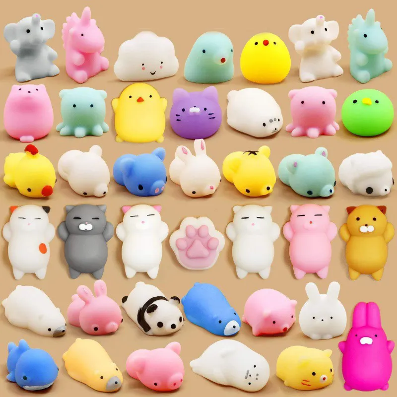 Enfants anti-Stress mini mignon kawaiiTPR Lente Rising Caoutchouc Mochi Squeeze animaux Silicone Anti Stress Squishy fidget Jouets