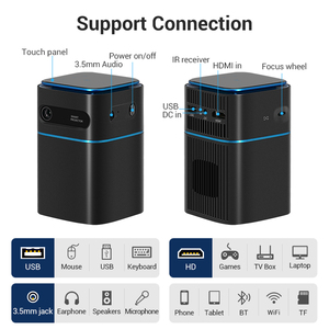 Miniproyector portátil DLP 4K para películas de música, dispositivo de proyección DLP con WIFI táctil, modo altavoz HiFi y batería de 7500MAH, Android 9 - Product Image 5
