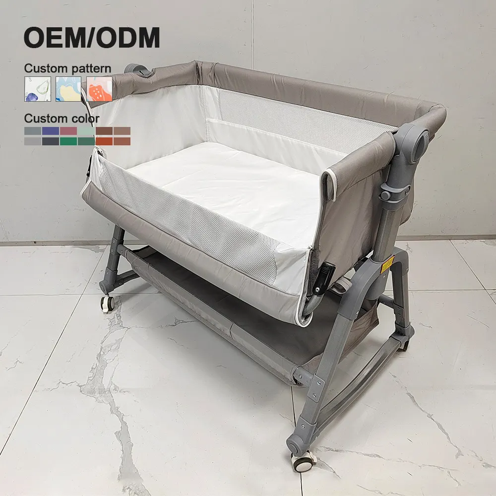 Tinggi dapat disesuaikan 3-in-1 Logam Modern keranjang bayi goyang bayi baru lahir tempat tidur bayi untuk penggunaan ruang tamu kamar tidur