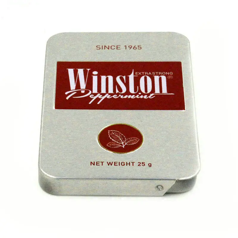 Прямоугольная скользящая жестяная коробка для 5-7 табачных или сигаретных упаковок с индивидуальной печатью