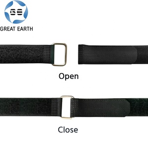 可调钩环带紧固件胶带可定制钩环尼龙扎带，带金属扣 - Product Image 4