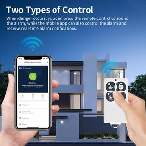 Kit de alarma inteligente WiFi, sistema de seguridad para el hogar de 4 piezas, imán de puerta IR, Control remoto, Compatible con la aplicación Smart Life Tuya para alarma doméstica - Product Image 6