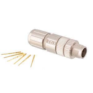 工厂M12 8针X代码公母直角直组件连接器 - Product Image 3