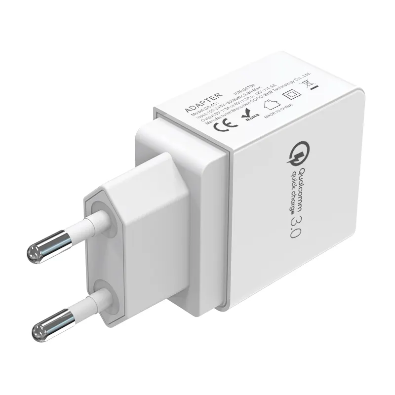 מוצרים חדשים 2024 מוסמך US/PSE 18W QC3.0 מטען קיר USB עם תקע אמריקאי לטלפון סלולרי ושעון חכם