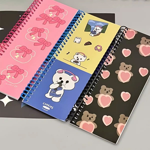 100 páginas Oso de dibujos animados Flip Coil Notebook estudiante portátil bolsillo Bloc de notas Mini Notebook personalizado pequeño cuaderno espiral - Product Image 5